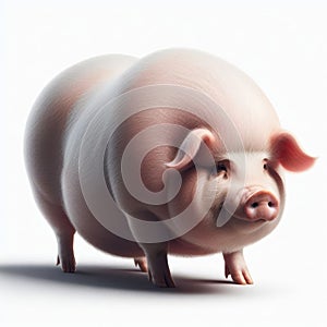 Image of isolated pig against pure white background, ideal for presentations