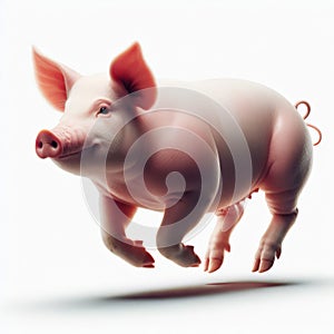 Image of isolated pig against pure white background, ideal for presentations