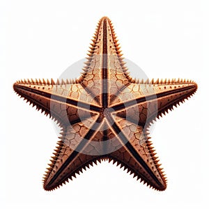 Image of isolated starfish against pure white background, ideal for presentations