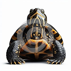 Image of isolated terrapin against pure white background, ideal for presentations