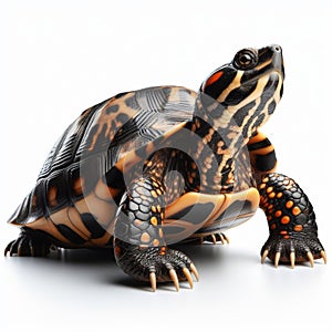 Image of isolated terrapin against pure white background, ideal for presentations