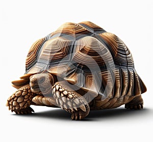Image of isolated tortoise against pure white background, ideal for presentations