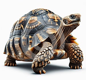 Image of isolated tortoise against pure white background, ideal for presentations