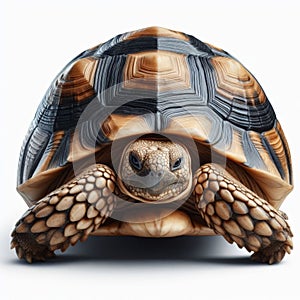 Image of isolated tortoise against pure white background, ideal for presentations