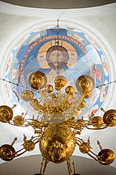 The image of Jesus Christ on the ceiling of the Cathedral