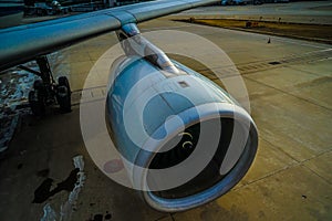 Image of jet engine of airplane