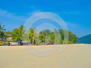 Kho Lipe, Satun, Thailand - Longtail boats taxi on the beach