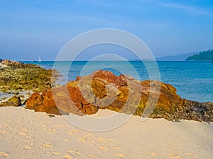 Kho Lipe, Satun, Thailand - Longtail boats taxi on the beach