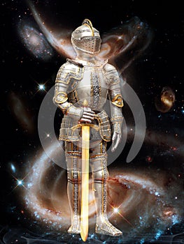 The image of the knight, the planetary defender of the universe photo
