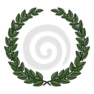 Image of a laurel wreath. Rewarding with a laurel wreath