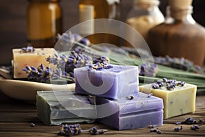 An image of lavender soaps AI generated