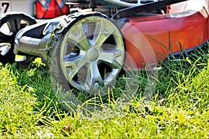 An image of a lawn mowing, gardening