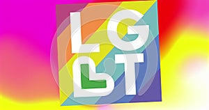 Image of lgbt text over shapes photo