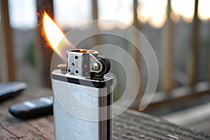 Image of lighter on fire
