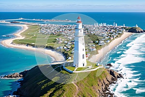 Lighthouse overlooking the Pacific made with Generative AI