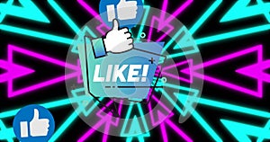 Image of like text over arrows