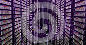 Image of lines moving over servers