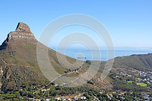 Image of lions head taken from table mountain