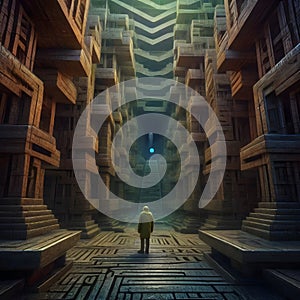 image of lost in the labyrinth of mind surreal world.
