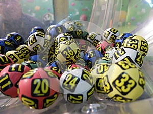 Image of lottery balls during extraction