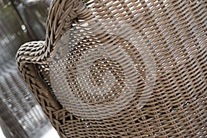 Image of luxury simple rattan garden furniture detail, close-up