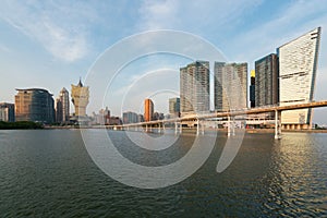 Image of Macau Macao, China. Skyscraper hotel and casino build