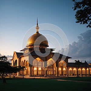 Madinatul Iman Mosque, the biggest mosque in Balikpapan City, East Kalimantan, Indonesia. The mosque located photo