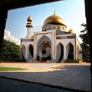 Madinatul Iman Mosque, the biggest mosque in Balikpapan City, East Kalimantan, Indonesia. The mosque located photo