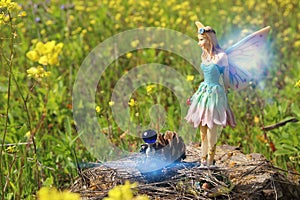 image of magical little fairy in the forest.