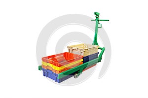 The image of manual loader with containers