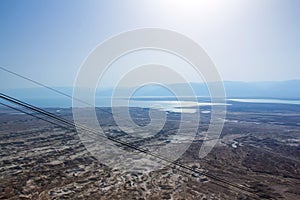 Image of the Masada fortress against the backdrop of the Dead Sea