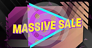 Image of massive sale text over shapes