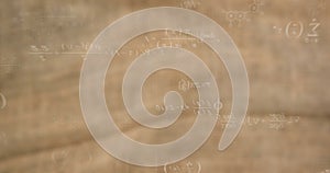 Image of mathematical data processing over grey background