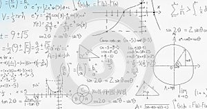 Image of mathematical equations over white background