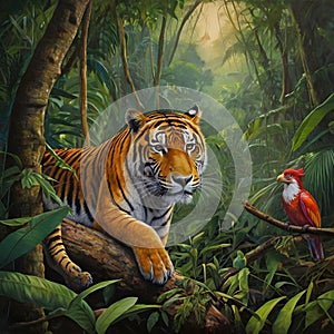 image of matte painting of transcendental art wildlife mood.