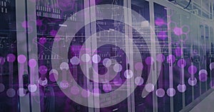 Image of medical data processing over server room