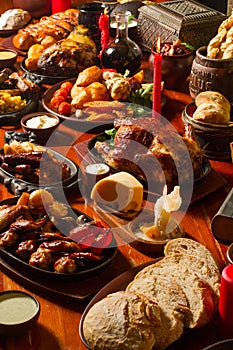Image of medival kings table full of food