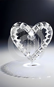 Image of a melting cold ice heart, created with Generative AI technology