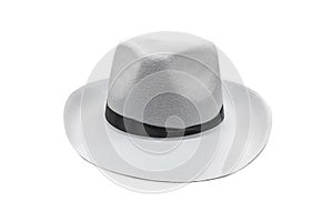 Men`s white hat isolated on white background