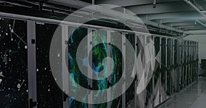 Image of message icons and data processing over computer servers