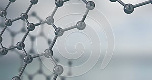 Image of micro of molecules models over grey background