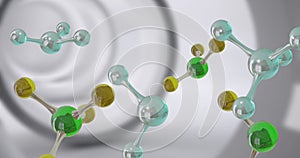 Image of micro of molecules models over grey background