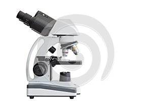 Image of a microscope isolated on a white background.