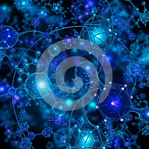 Image of a molecular network, featuring interconnected geometric