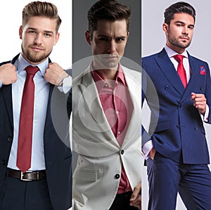 Image montage of young handsome men posing