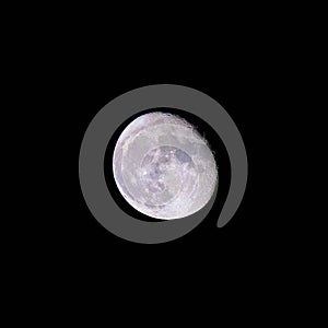 Image of the moon isolated over black background.