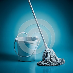 Image Mop and bucket symbolize cleanliness and home hygiene