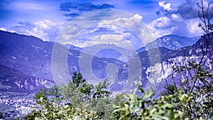 Image of mountain landscape, at the Vajont Dam nature that gives splends images of colors. photo