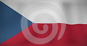 Image of moving flag of czech republic waving