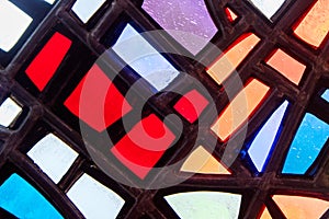 Image of a multicolored stained glass window